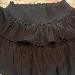 Chic Black Ruffled Mini Skirt